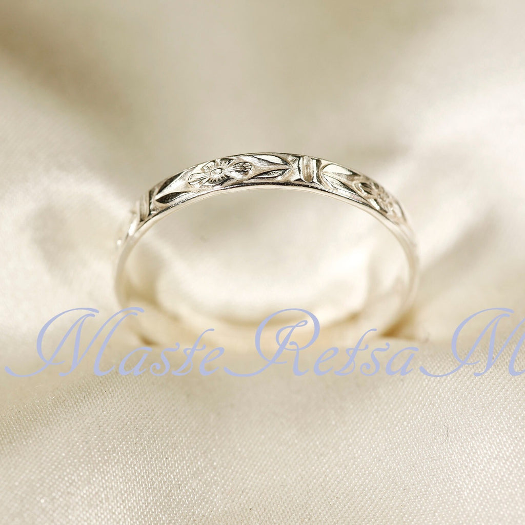 2124 MASTERETSAM 925 Sterling Silver Pattern Ring, Ring for Women, Ring for Men, Handmade Ring