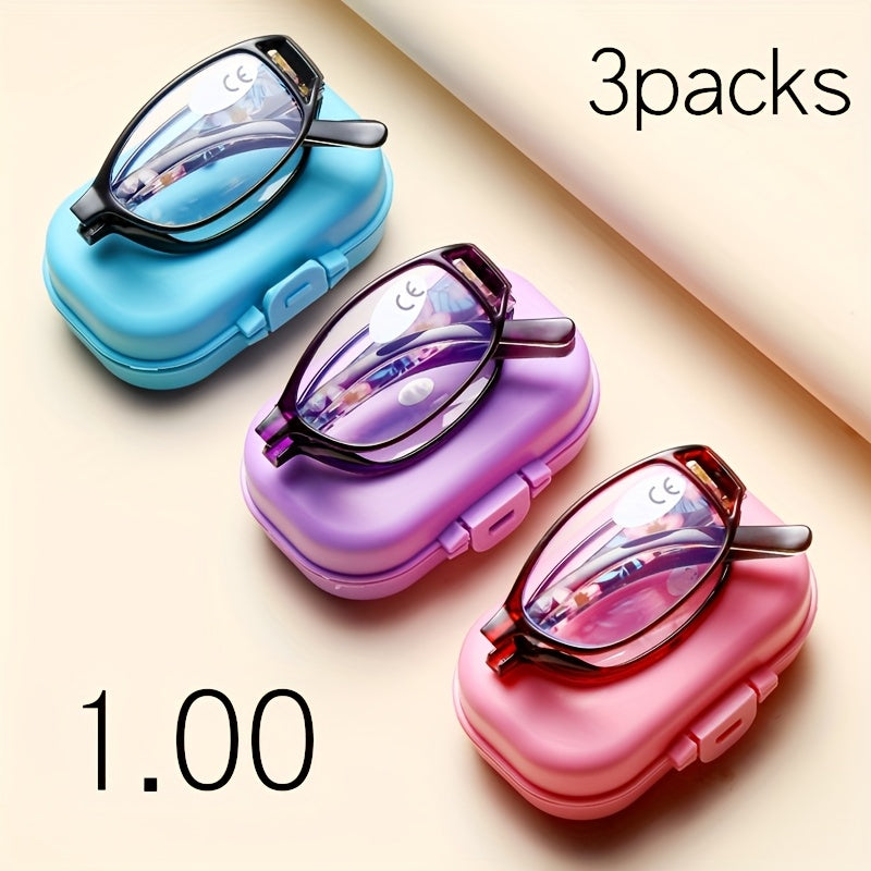 3 Packs Fashionable Folding Reading Glasses, Elegant Business Style, Unisex Design, Trendy And Versatile, Suitable For All Face Shapes, Ideal For Gift-Giving