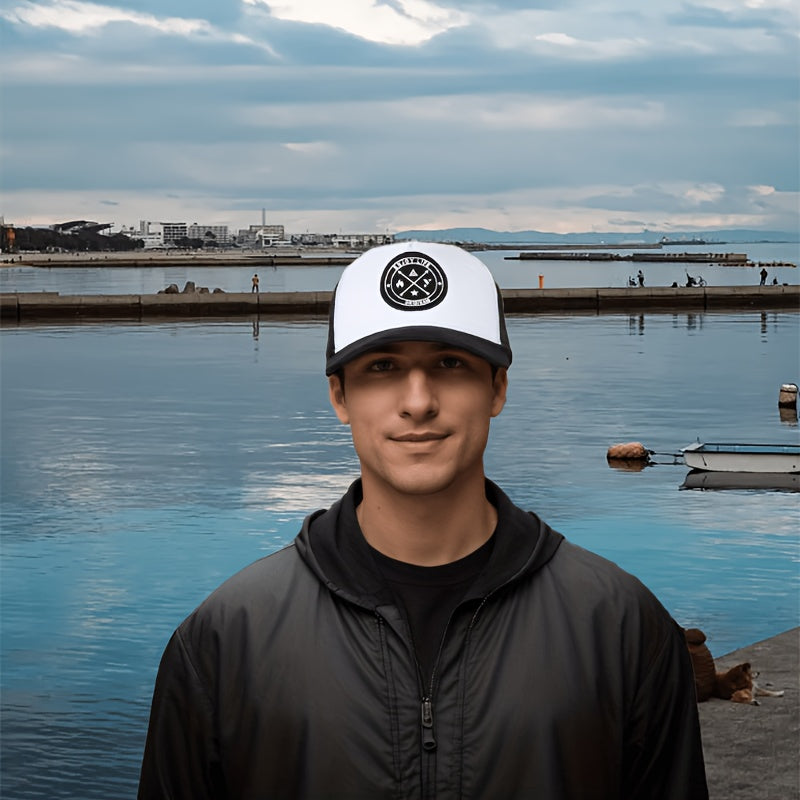 6 Packs, Gray And Black/yellow And Black/black/black And White/yellow And White/gray And Black/red And Black, Spring, Summer, Autumn And Winter, Four Seasons Mesh Caps, ENJOY LIFE, Letter Patch Baseball Caps, Men'S And Women'S Trucker Hats