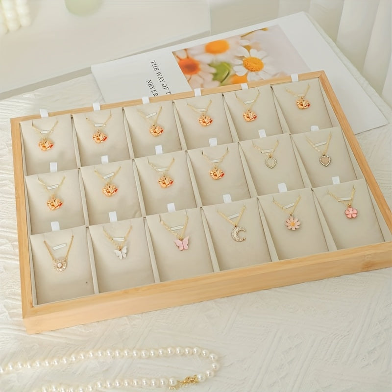 18 Compartments Stackable Jewelry Tray Storage Box, Jewelry Display Storage Box, Jewelry Display Stand, Jewelry Drawer Insert Divider for Earrings Necklace Rings Bracelets