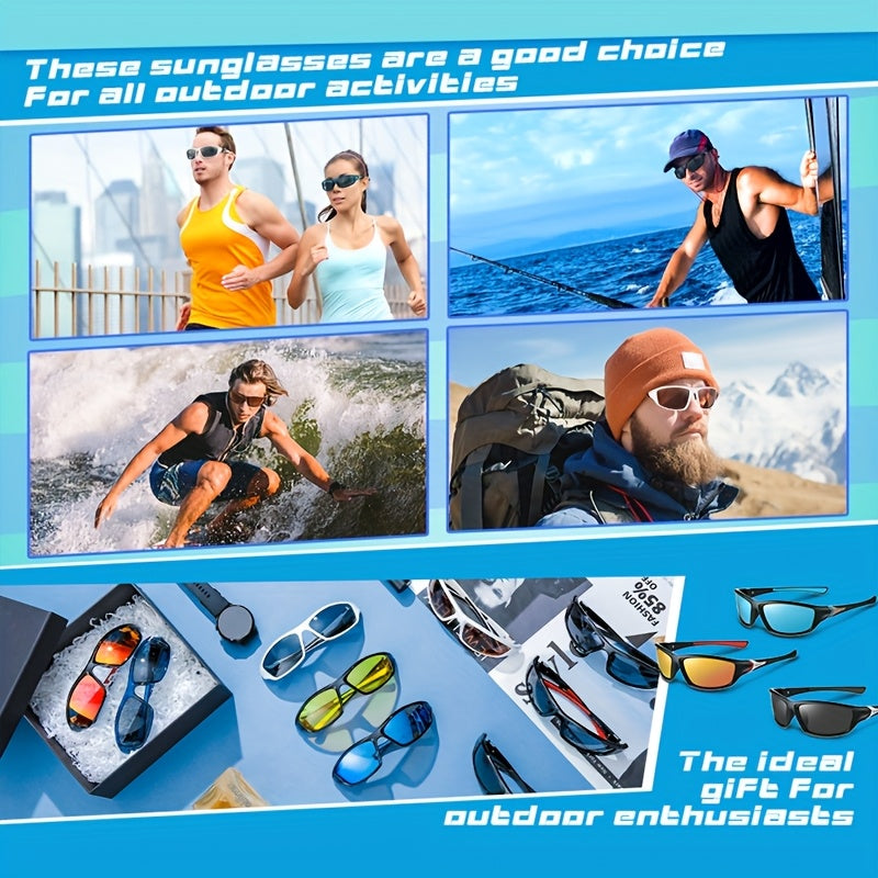 4 Pairs Sports Sunglasses for Men And Women, Full Frame UV Protection, Ultra-Light PC Frame, PC Lens, Very Suitable for Cycling, Rock Climbing, Running, Fishing - Outdoor Leisure Travel Sunglasses for Men And Women