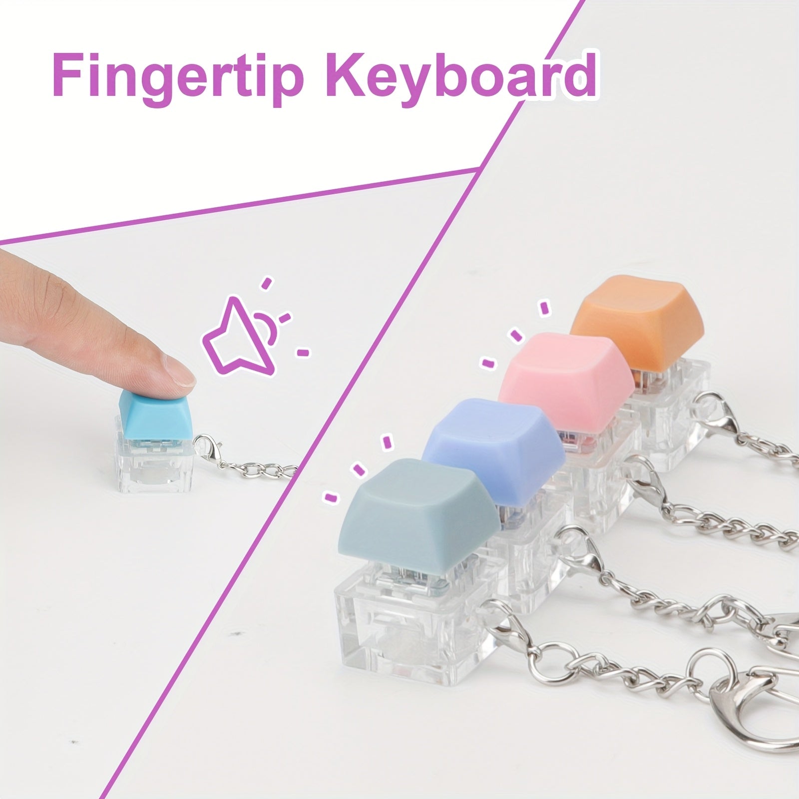 28pcs Mechanical Keycap Fidget Keychains, Portable Finger Clicker Button with Audible Click Sound, Keycap Pendants for Adults, Office, Travel, Gamers And Typists
