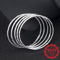 5pcs Set of 925 Sterling Silver Geometric Bracelet for Women, Easy Style Jewelry, Suitable for Daily Wear, Not Easily Allergic, Mother'S Day Gift