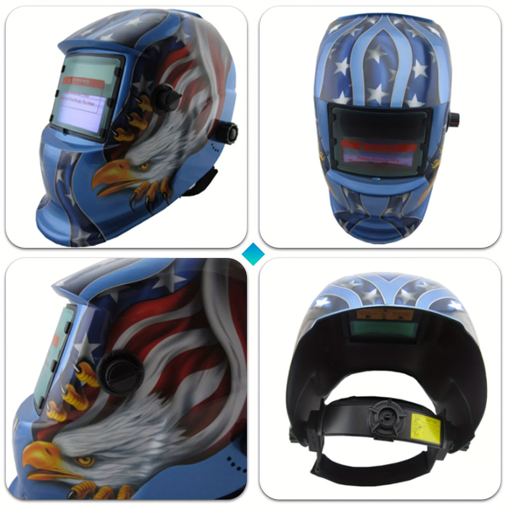 True Color Solar Powered Auto Darkening Welding Helmet, Large View Area True Color Welder Helmet Auto-Darkening Welding Helmet/Hood/Mask