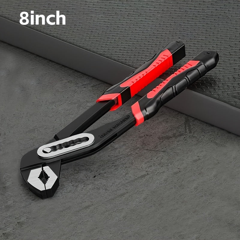 One multifunctional water pump clamp with adjustable heavy-duty wrench, 8 inches 10 inches 12 inches large opening quick adjustment tool, used for pipeline and bathroom construction, car maintenance, suitable for use in four seasons.