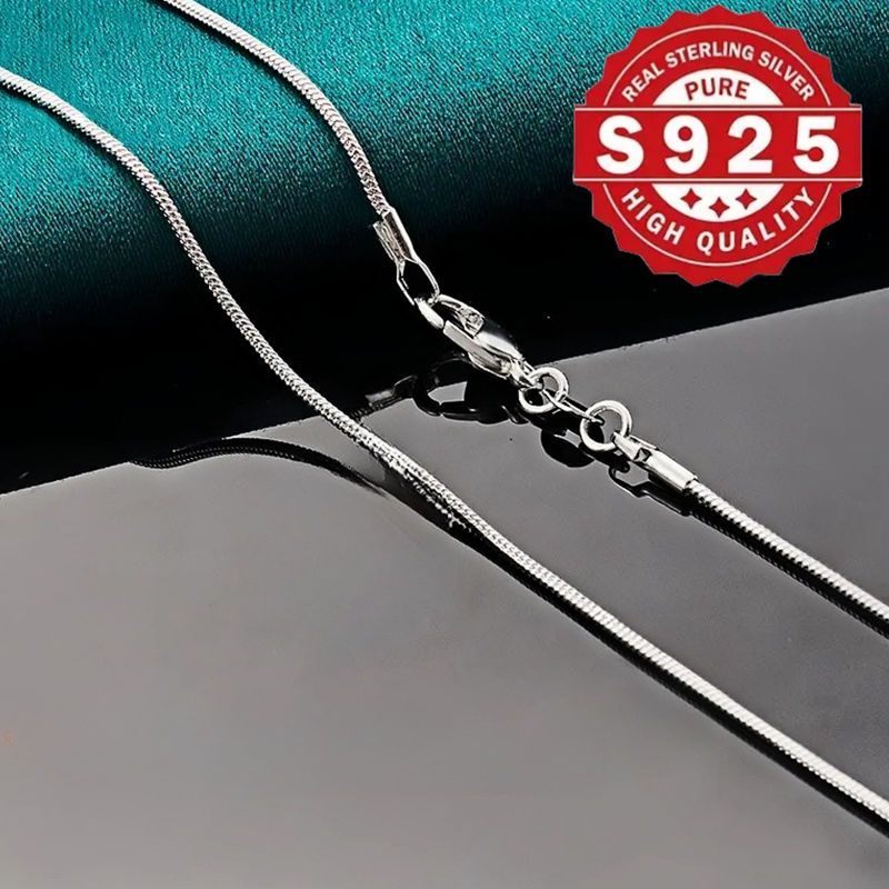 925 Sterling Silver Snake Bone Necklace, Hip-Hop Korean Style, Non-Plated Solid Chain for Parties and Music Festivals, Women'S Minimalist Jewelry Gift - 5pcs Set
