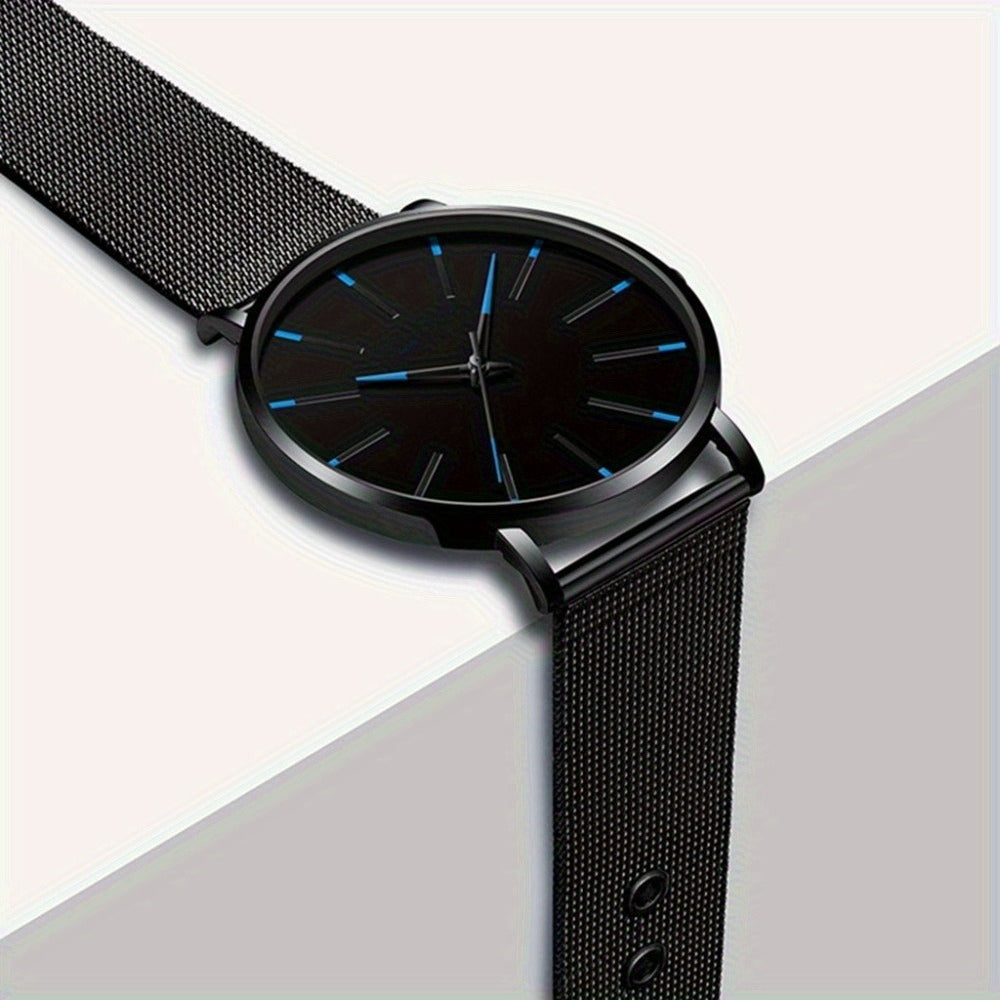 2pcs/set Simple Business Casuall Daily Wear Quartz Watches, Match Different Daily Outfits, Unique Anniversary New Year Christmas Birthday Father's Day Mother's Day Gift