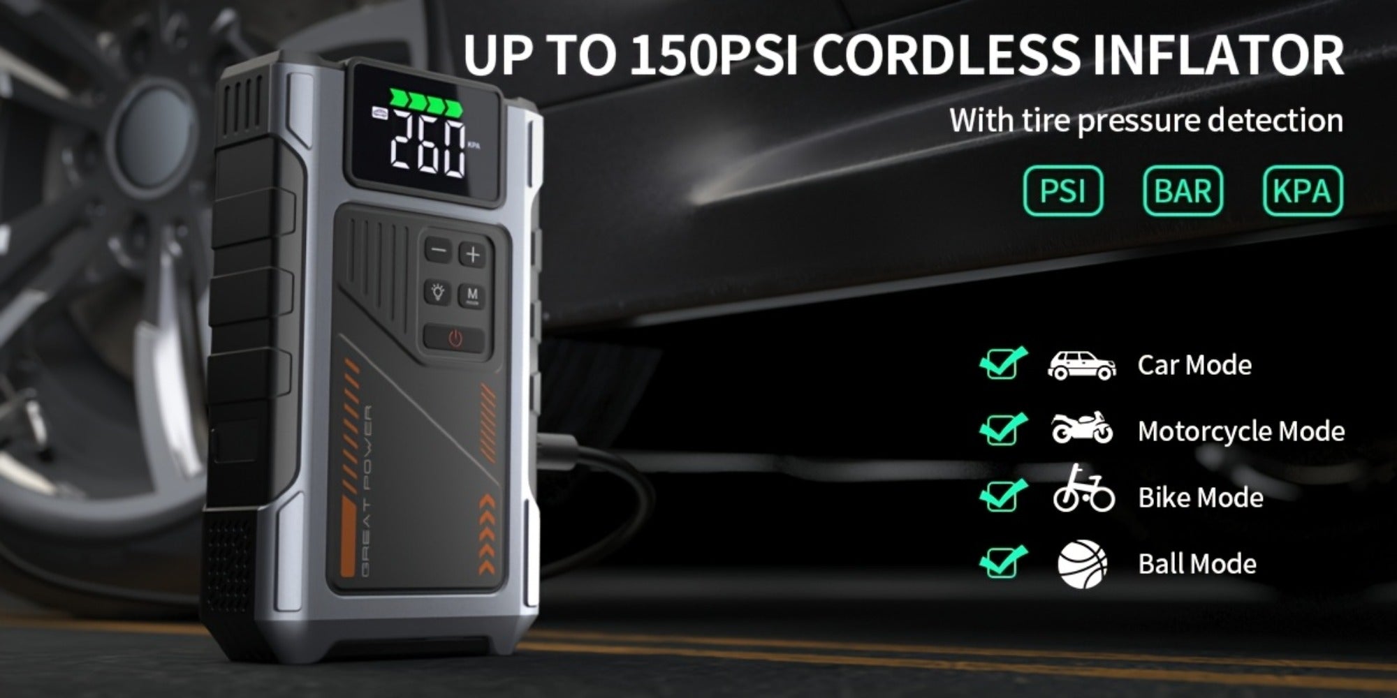 [Portable Jump Starter] Jump Starter With Air Compressor, 8000A Peak Battery Jumper Starter Portable, Jump Box For Car Battery, 12V Portable Jump Starter For 8.0L Gas And 6.5L Diesel Cars With USB Ports And LED Flashlight, Portable Car Jump Starter, Batte