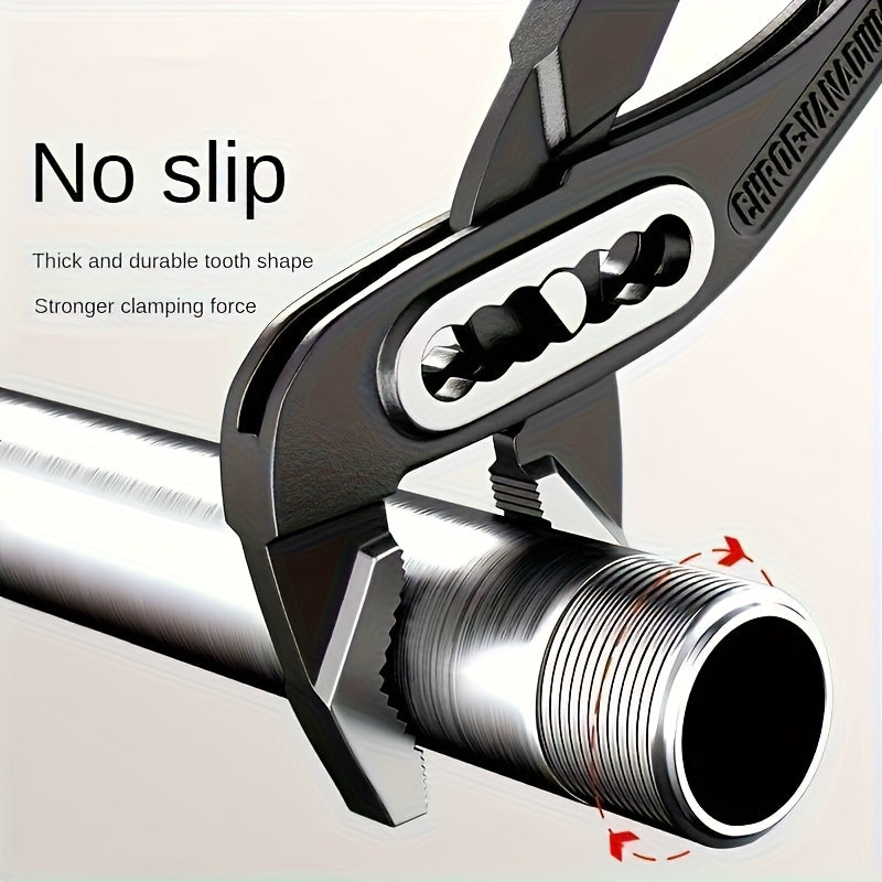 One multifunctional water pump clamp with adjustable heavy-duty wrench, 8 inches 10 inches 12 inches large opening quick adjustment tool, used for pipeline and bathroom construction, car maintenance, suitable for use in four seasons.
