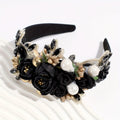 Elegant Baroque Rhinestone Faux Pearl Fabric Floral Headbands For Women, Perfect For Wedding Valentine's Day Bridal Bridesmaid Hair Accessories
