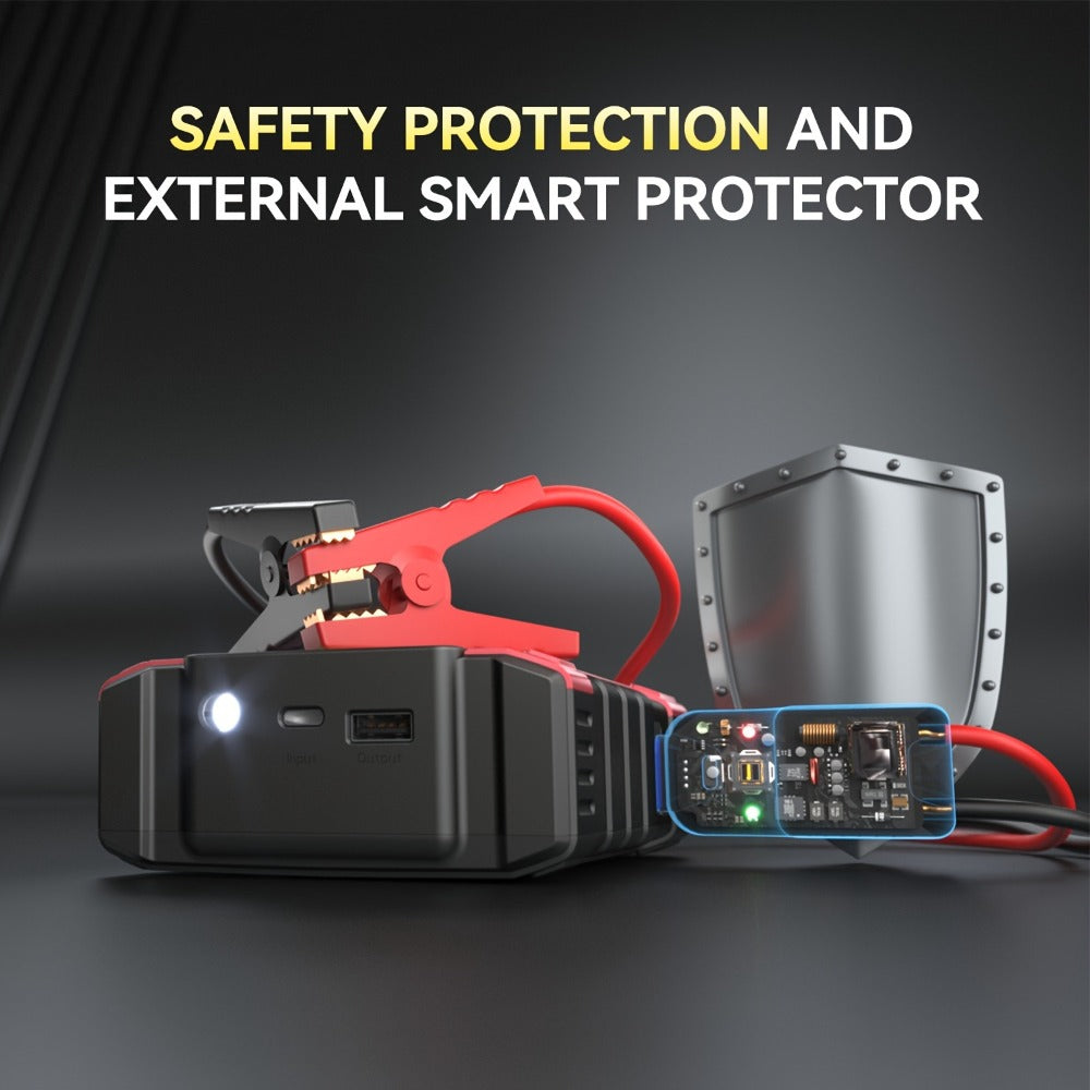 [Portable Car Jump Starter] 4000A Portable Car Jump Starter With Air Compressor, Suitable For 12V(8.0L Gas, 6.5L Diesel) Jump Starter Battery PackWith150 PSl Tire Inflator, 12V Car Battery Jump Power With LED Light, Car Accessories Tools, Car Emergency Ki