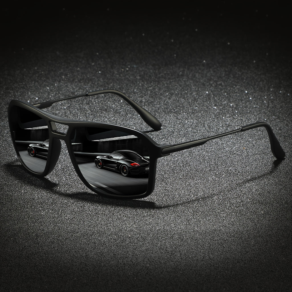 Unisex & Men'S Polarized Sunglasses UV400 - Outdoor Fishing, Driving, Sports with Lightweight Square Frame & Flexible Spring, Slim Comfort Fit Temples