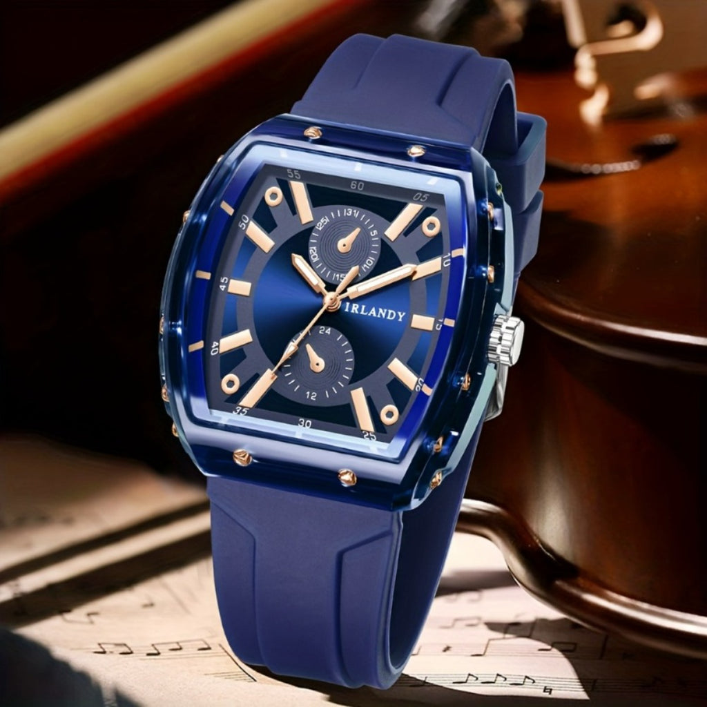 Set of 5 Fashion Men's Quartz Watches | Casual, Sports, Minimalist Style with Alloy Case and Silica Gel Strap Watches for Men, Non-rechargeable Button Battery Suitable for Daily Wear Ideal Choice for Gifts Wrist Watch Reloj Para Hombre.