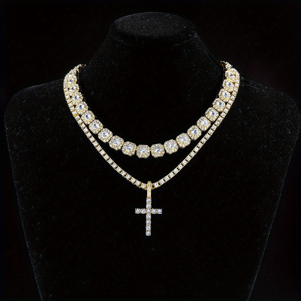 Stunning Hip Hop Cuban Chain Cross Design Pendant Necklace - Fashion Pendants for Women and Men with Jewelry Gift Idea