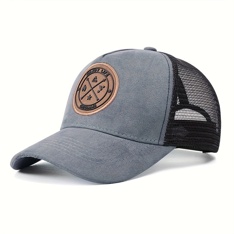 6 Packs, Gray And Black/yellow And Black/black/black And White/yellow And White/gray And Black/red And Black, Spring, Summer, Autumn And Winter, Four Seasons Mesh Caps, ENJOY LIFE, Letter Patch Baseball Caps, Men'S And Women'S Trucker Hats