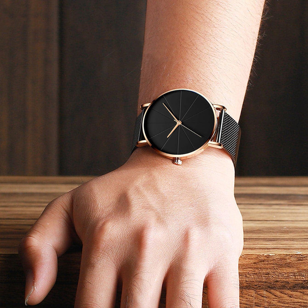 4pcs/Set Men'S Elegant Quartz Watch And Bracelet Set – | Sports Watch | Casual Watch | Business Watch | Quartz Movement