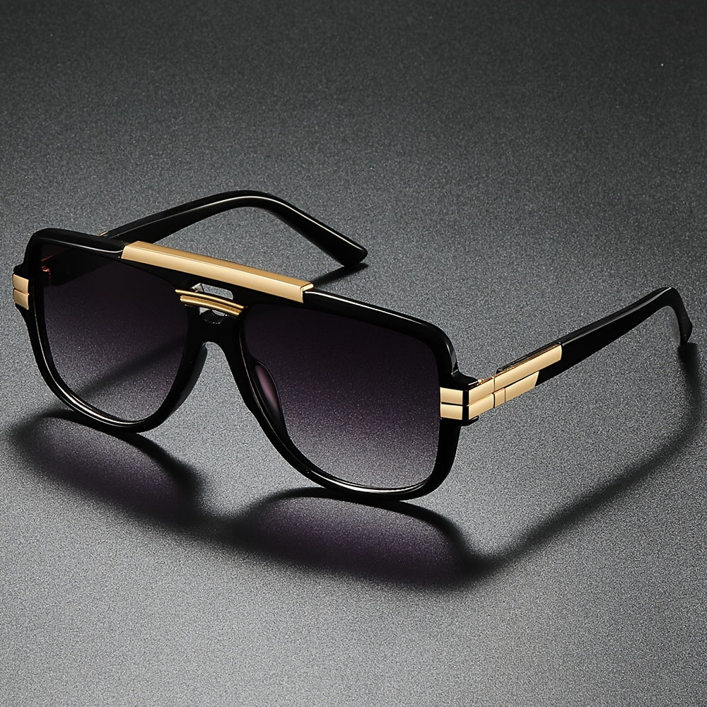 Retro Full-Rim Glasses - Zinc Alloy Frame & PC Lenses, for Casual Outfits