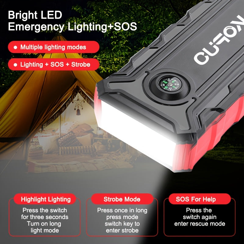 KOPUO 5000A Optional 6000A Car Battery Jump Starter, Battery Jumper Starter Portable (2.38gal Gas/2.11gal Diesel), 65W Charging Jump Box, Portable Car Jump Starter with 160W, Compact, Camping Essentials