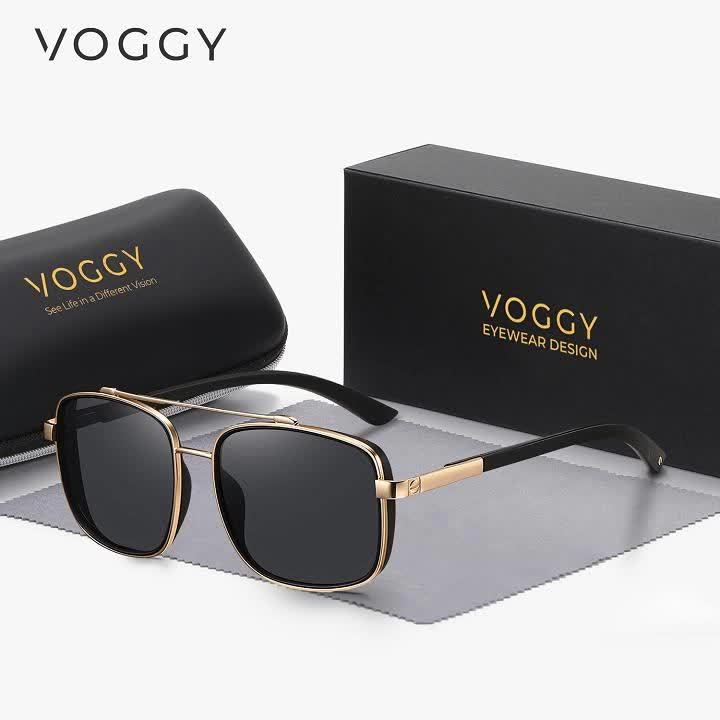 VOGGY Fashion Easy Retro Pilot Metal TR90 UV Protection Polarized Glasses, Men And Women Driving Outdoor Riding Fishing Holiday Party Decoration Props Gifts