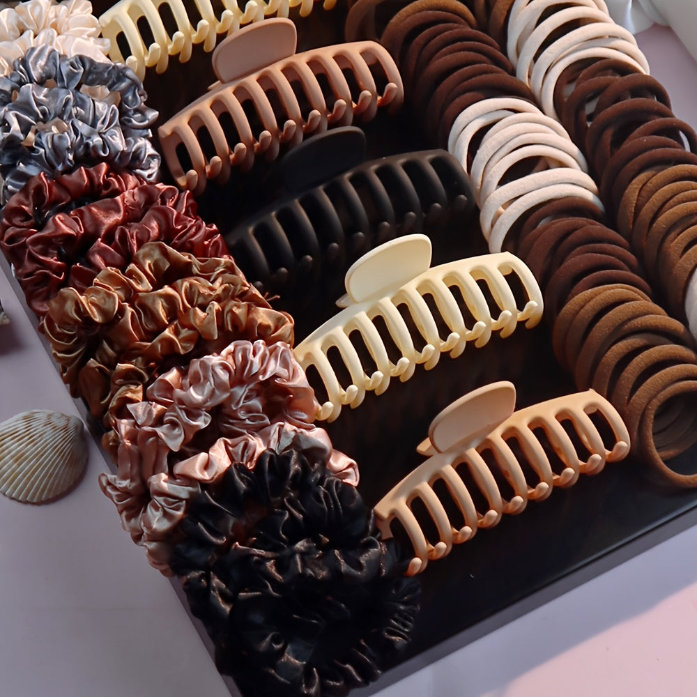 A New Set of Women's Hair Accessories, Including Seamless Ponytail Clips, Various Hair Clips, Hair Loops and Headbands, Is Very Suitable for Holiday Parties.
