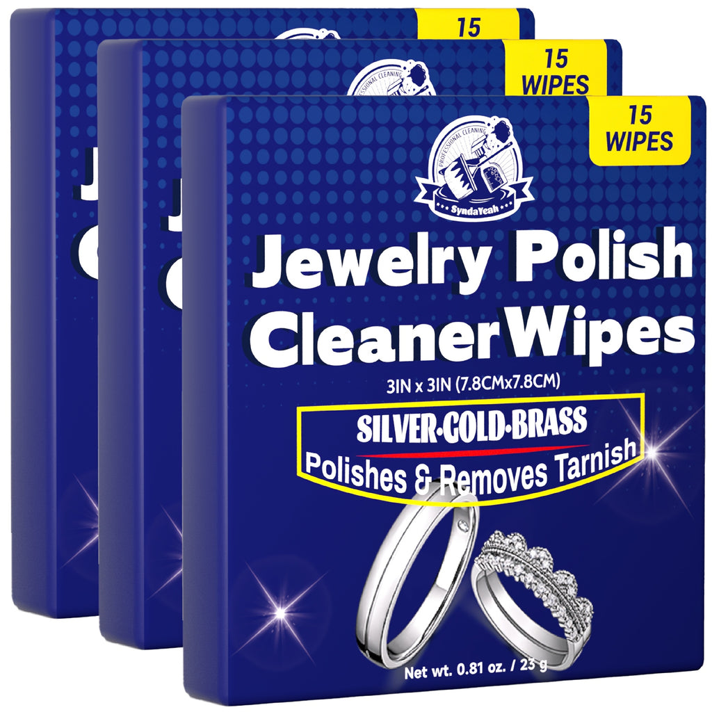 15 Wipes Premium Jewelry Cleaning Cloth Set - Microfiber Polishing Sheets for Golden, Silvery, Rings, Necklaces, Bracelets - Large Surface Care Tool for Daily Shine Maintenance - Restores Luster - Travel & Home Use Compact Travel Design
