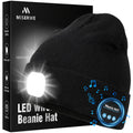 NIUPHIA LED Bean Hats with Lights, Knitted Hats, LED Light Illumination, Music Hats with Headphones, Warm Hats, Suitable for Outdoor Night Running And Night Fishing, Christmas Light Hats, Unique Christmas Birthday Gifts, Black for Men And Women