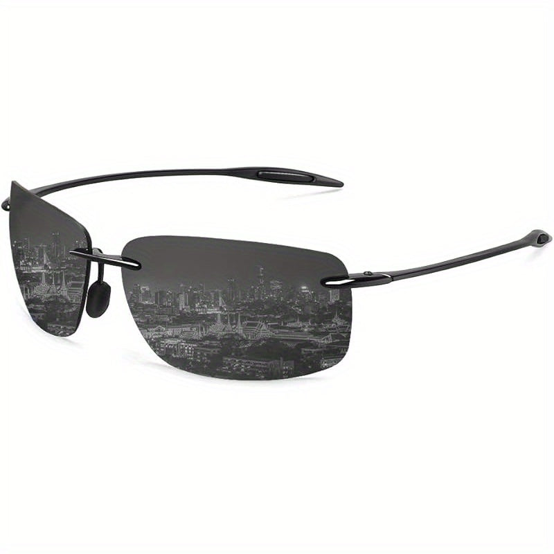 Polarized Sunglasses for Men & Women - Tr90 Rimless Frame, Protection, Lightweight & Durable for Running, Fishing, Baseball, Outdoor Activities, Sunglasses, Fishing Eyewear, Sleek Design, Comfortable Fit, Versatile Shades, Fitness Lovers, Stylish Shades,