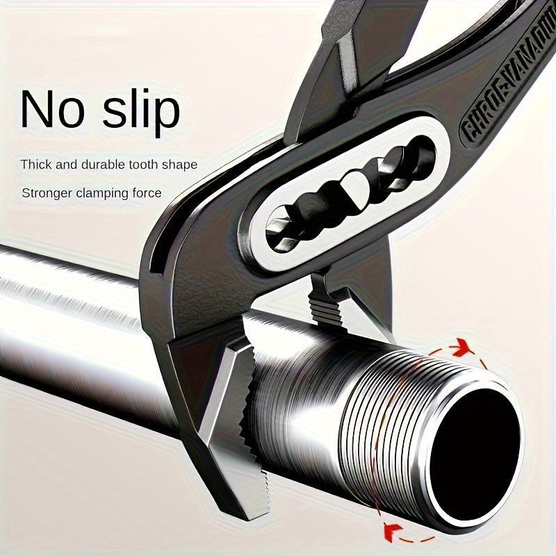 One multifunctional water pump clamp with adjustable heavy-duty wrench, 8 inches 10 inches 12 inches large opening quick adjustment tool, used for pipeline and bathroom construction, car maintenance, suitable for use in four seasons.