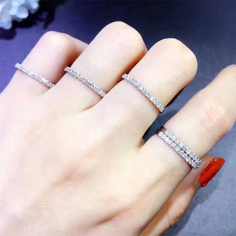 1.3 g Moissanite 1pc 0.25 Carat Moissanite 925 Silvery Ring Stackable Ring, Gorgeous, Ideal for Christmas Birthday Thanksgiving Gifts
