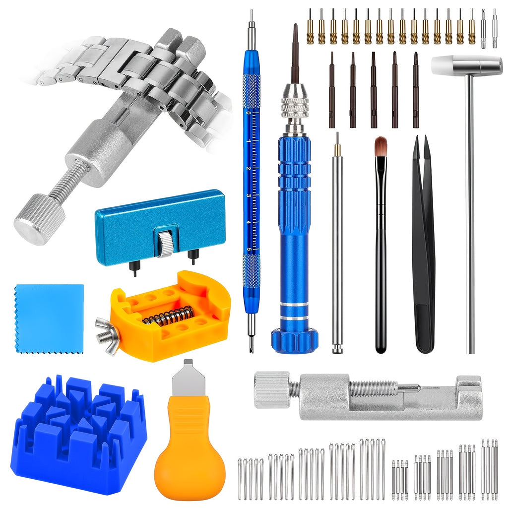74pcs Watch Repair Kit - Watch Band Strap Link Pins Remover Tool, Spring Bar Tool Set, 5-in-1 Screwdriver for Watchmaker - Stainless Steel - For Watch Repair Professionals & Enthusiasts - Ideal Gift for Watch Lovers