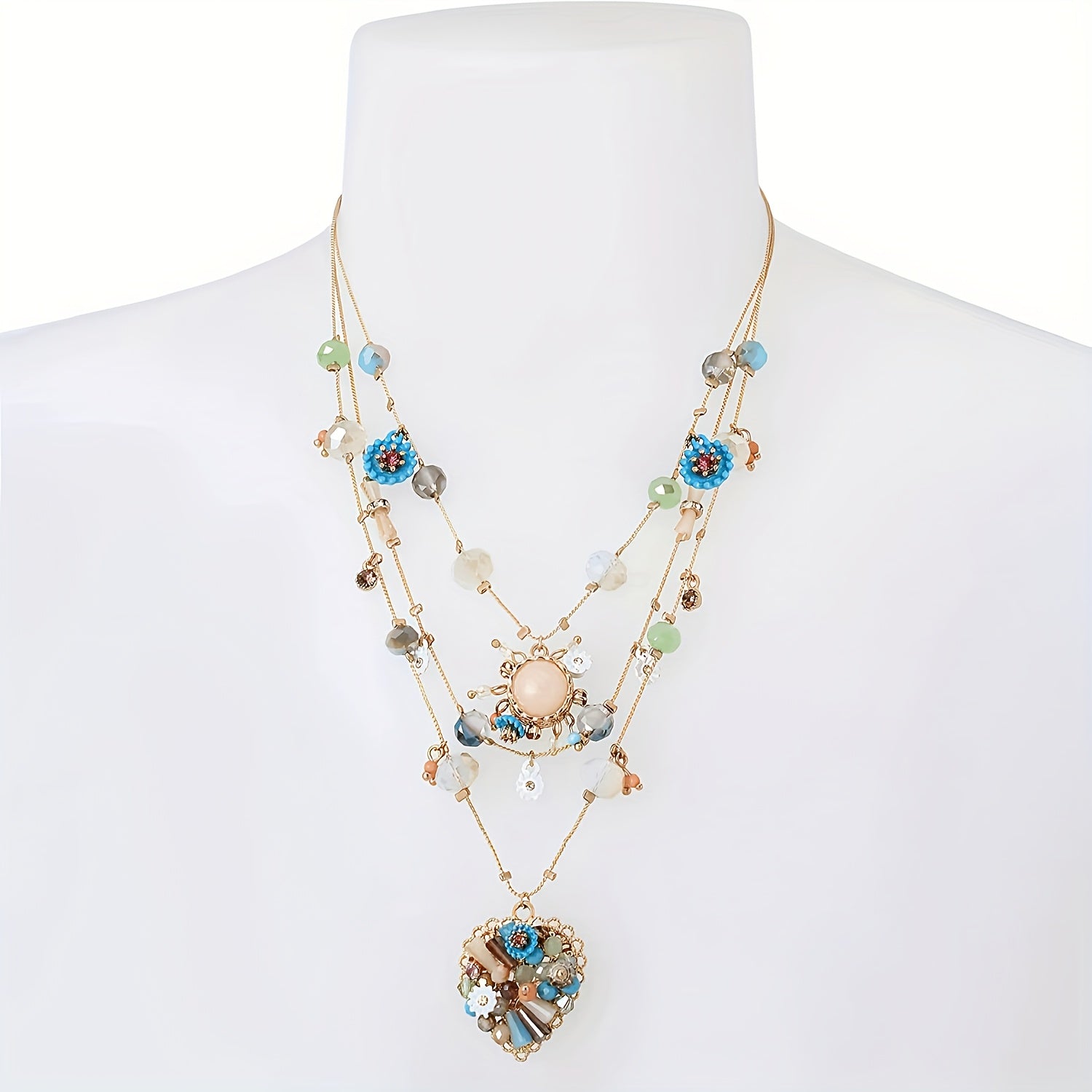 925 Sterling Silver, Pure Handmade Multi-layer Love Beaded Necklace, Accessories, Jewelry For Women, Teen Trendy Stuff, Suitable For Halloween Christmas Gifts, Free Gift Box