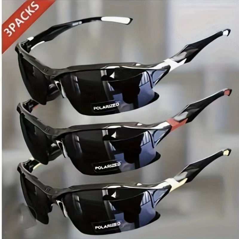 3pcs/ 10pcs New Cross-Border Outdoor Sports, Skiing, Driving Half-Frame Polarized Sunglasses Men'S Running Fishing Sunglasses Sun Protection Lightweight Goggles
