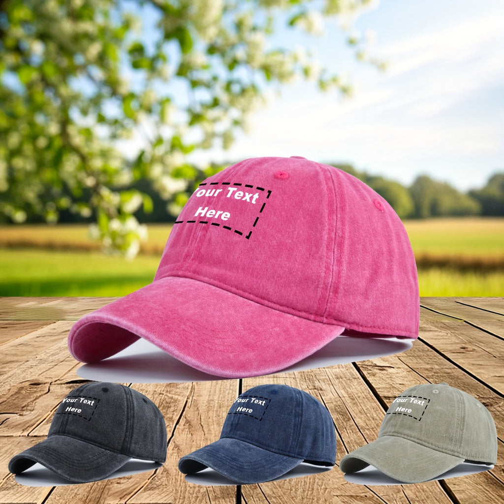 1pc Men's & Women's Adjustable Snapback Baseball Cap - Custom Logo/Text Personalized, Breathable, Unisex Outdoor Fishing & Casual Hat, Machine Washable (Pink/Black/Dark Grey/Tan) - Ideal Gift for Sports & Casual Attire