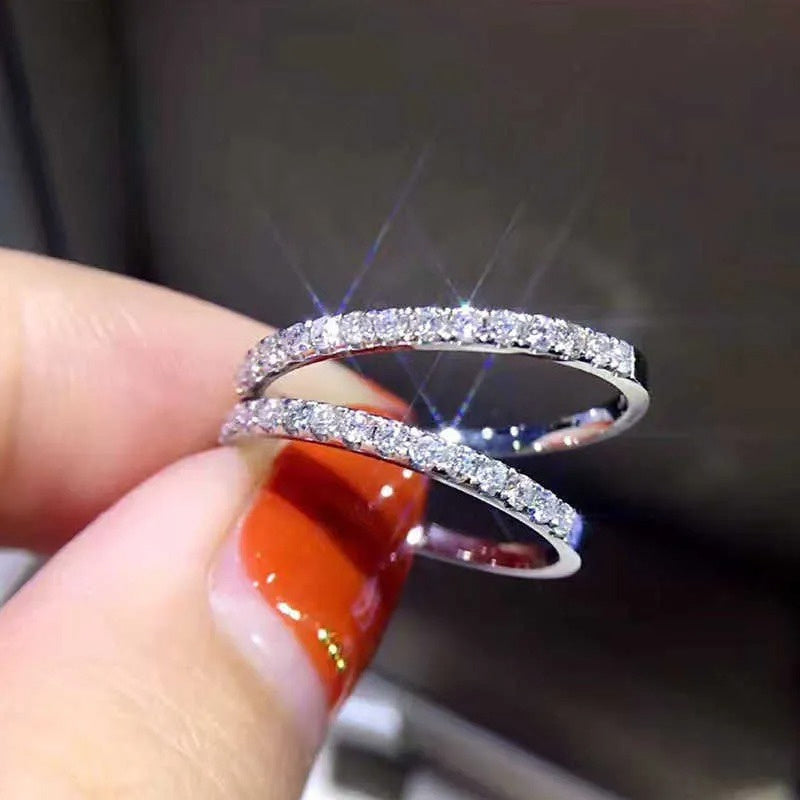 1.3 g Moissanite 1pc 0.25 Carat Moissanite 925 Silvery Ring Stackable Ring, Gorgeous, Ideal for Christmas Birthday Thanksgiving Gifts