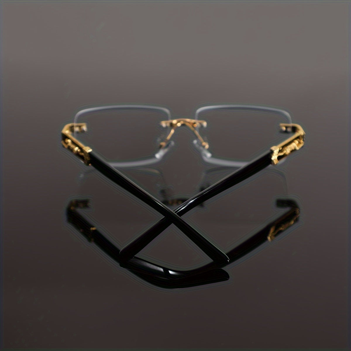 1 Pair Men's Metal Rimless Retro Anti Blue Light Classic Simple Business Flat Fashion Glasses