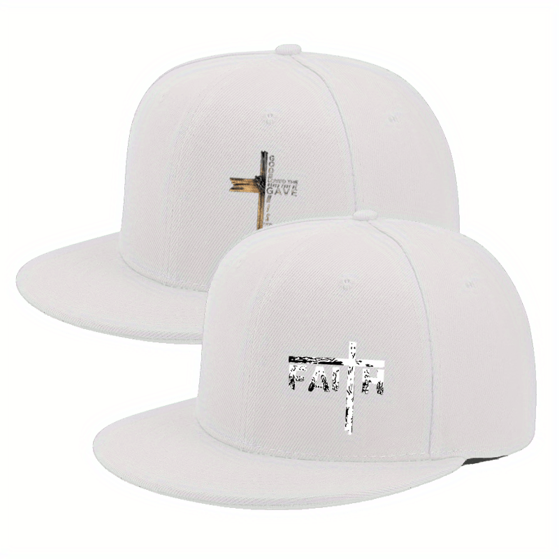 [Trendy Unisex Baseball Cap] 2pcs Unisex Baseball Cap | Cross Print Design, Adjustable, Comfortable & Breathable, Trendy Fashion Versatile