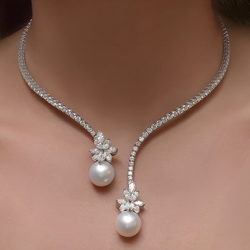 Elegant And Unique Bridal Jewelry with European And American Style, Featuring And Synthetic Zirconia, Perfect for Weddings, Otal Weight Of The Product (2.98g)