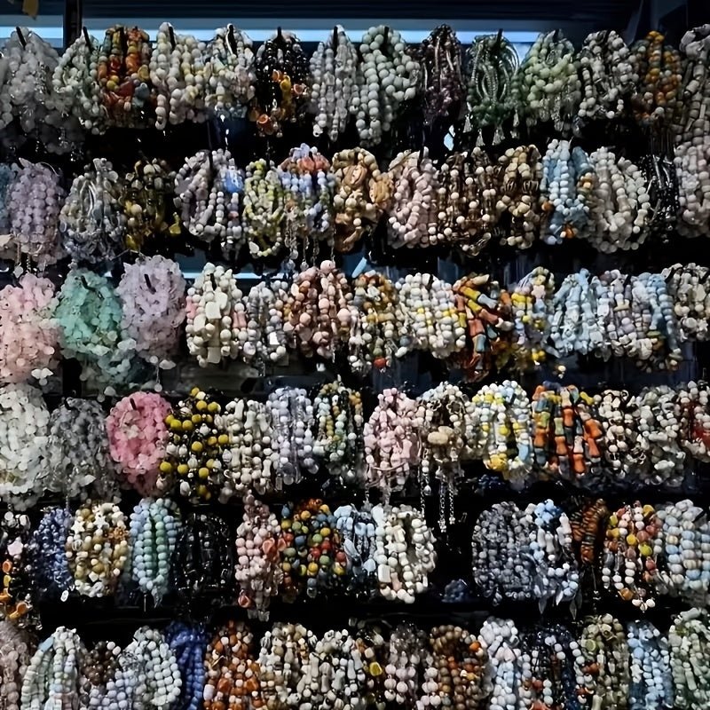 47pcs Bohemian Glass Bead Stretch Bracelets Set - with Star Floral & Butterfly Heart Pendant, Perfect for Daily Wear Casual Attire Party Jewelry Holiday Gifts