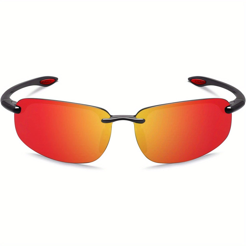 Polarized Sunglasses for Men & Women - Tr90 Rimless Frame, Protection, Lightweight & Durable for Running, Fishing, Baseball, Outdoor Activities, Sunglasses, Fishing Eyewear, Sleek Design, Comfortable Fit, Versatile Shades, Fitness Lovers, Stylish Shades,