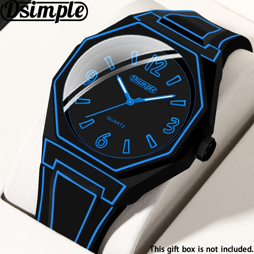 [ Unique Watches for Men] 1pc Fashion Unisex Creative Wrist Watch, Red Silicone Strap, Round Dial, Analog Quartz Watch, Student | Casual | Outdoor Must Have, Best Gift