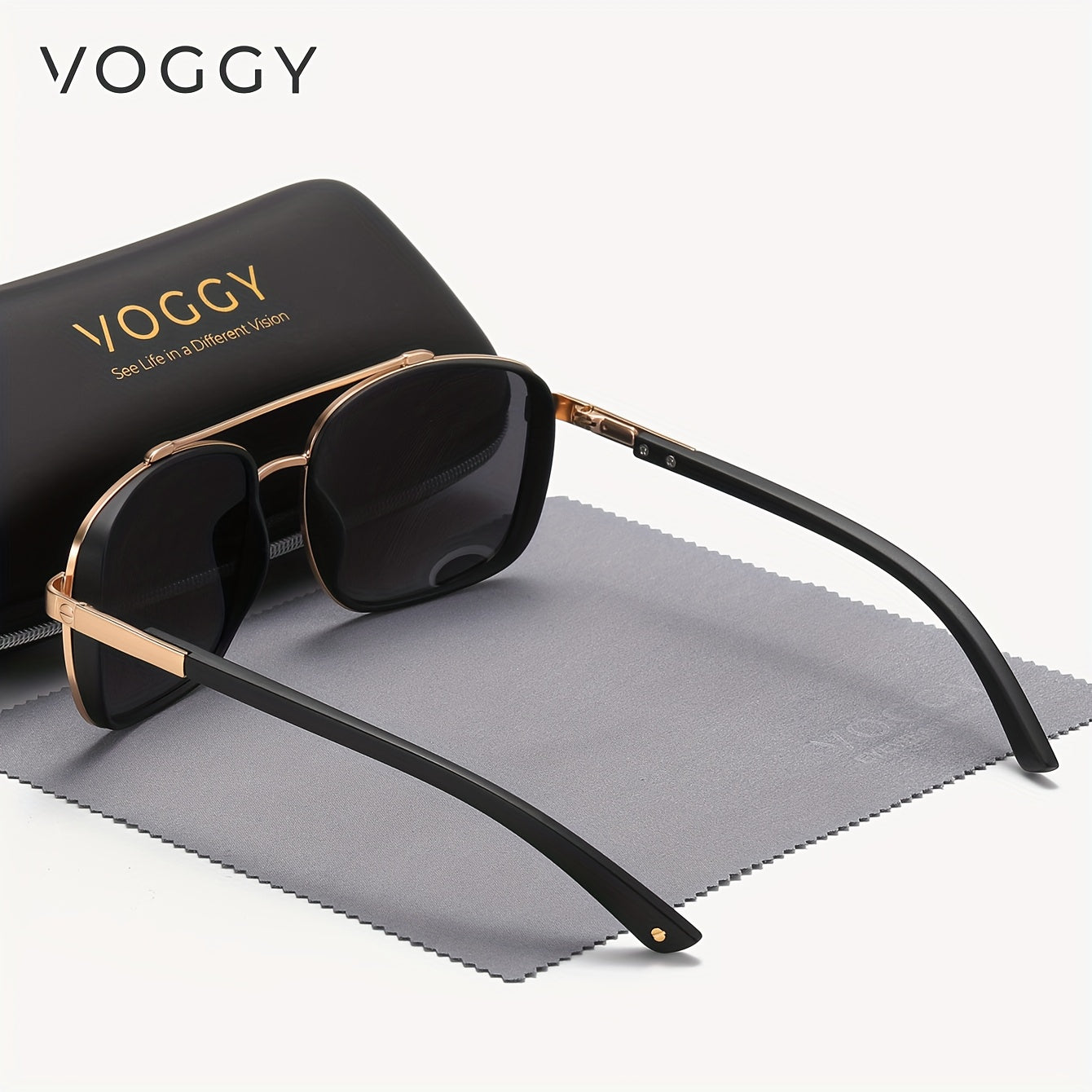 VOGGY Fashion Easy Retro Pilot Metal TR90 UV Protection Polarized Glasses, Men And Women Driving Outdoor Riding Fishing Holiday Party Decoration Props Gifts