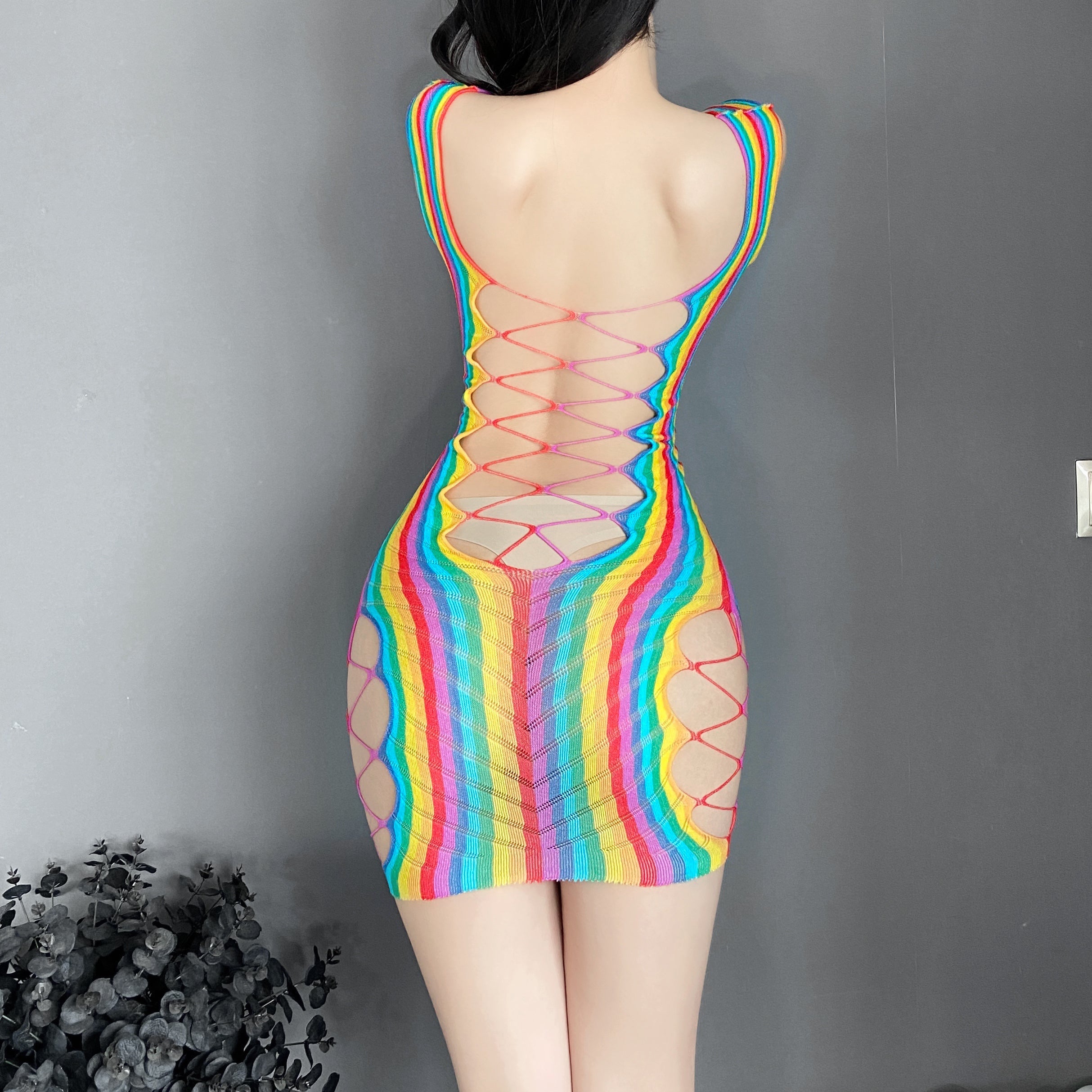 W-0008  Erotic lingerie jacquard sexy colorful mesh