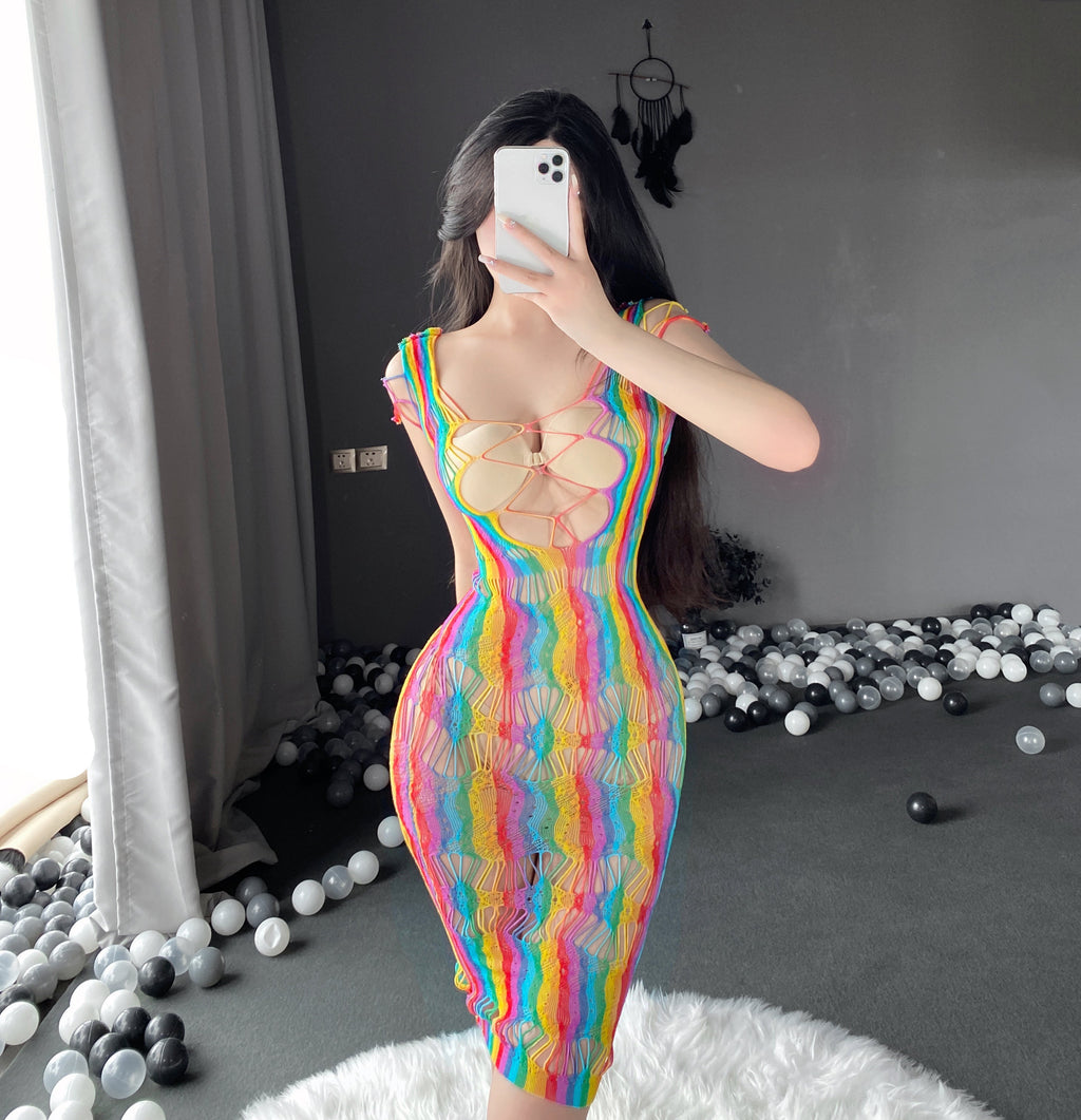 W-0010  Erotic lingerie jacquard sexy colorful mesh