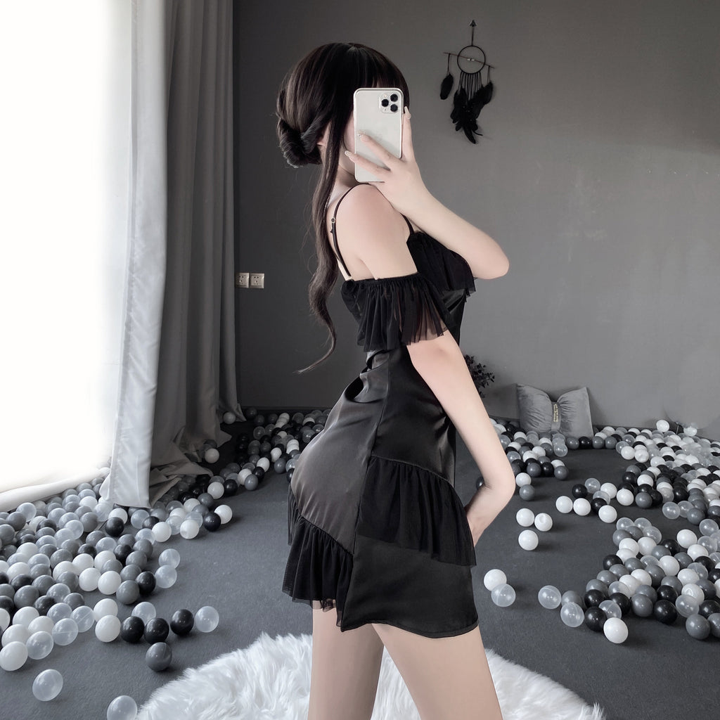 T-2549 Temptation thin suspender nightdress, dressing gown, bathrobe women's loungewear set