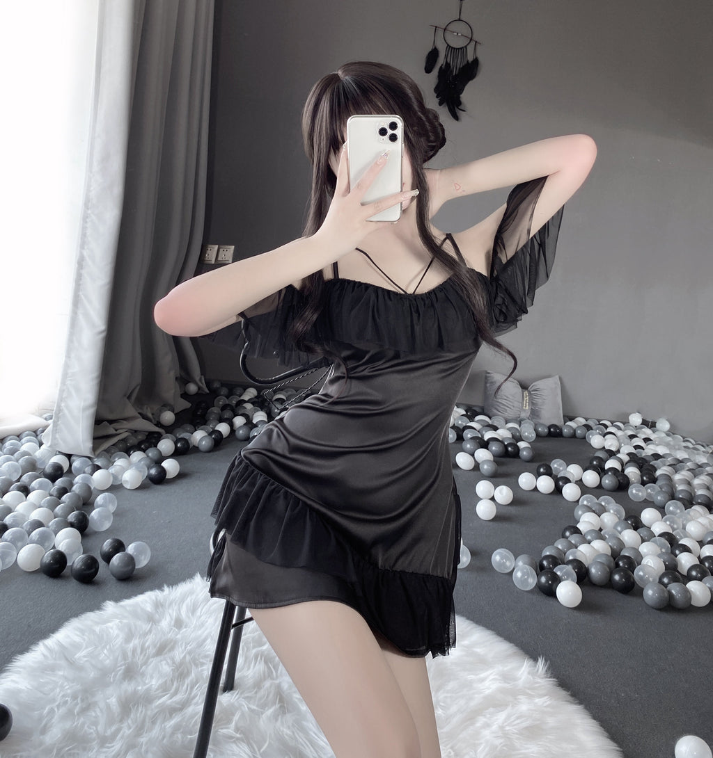 T-2549 Temptation thin suspender nightdress, dressing gown, bathrobe women's loungewear set