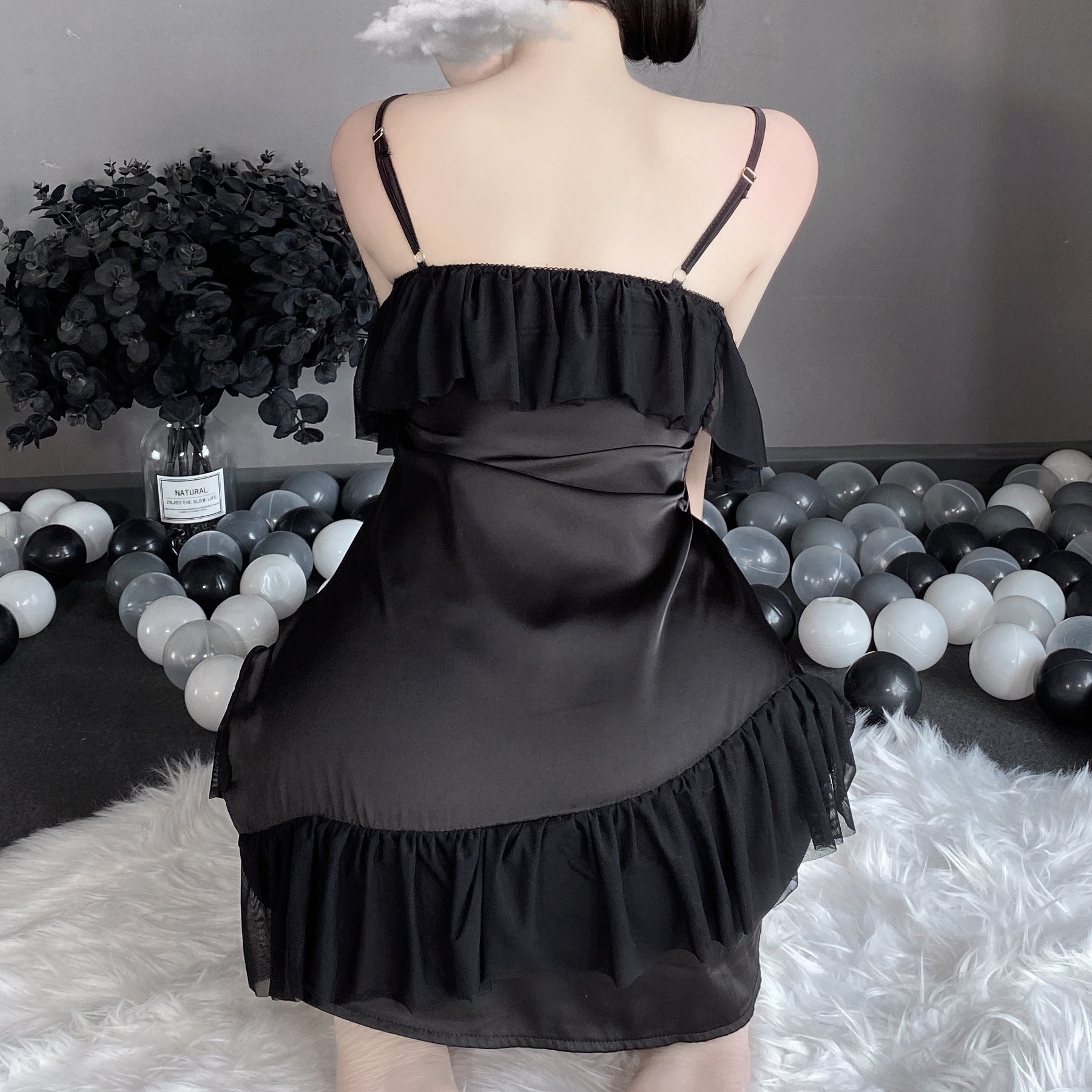 T-2549 Temptation thin suspender nightdress, dressing gown, bathrobe women's loungewear set