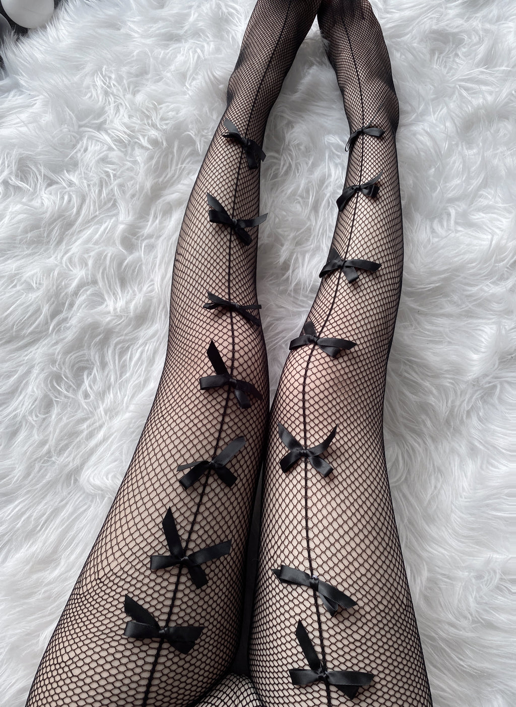W-3008 Clear butterfly fishnet socks