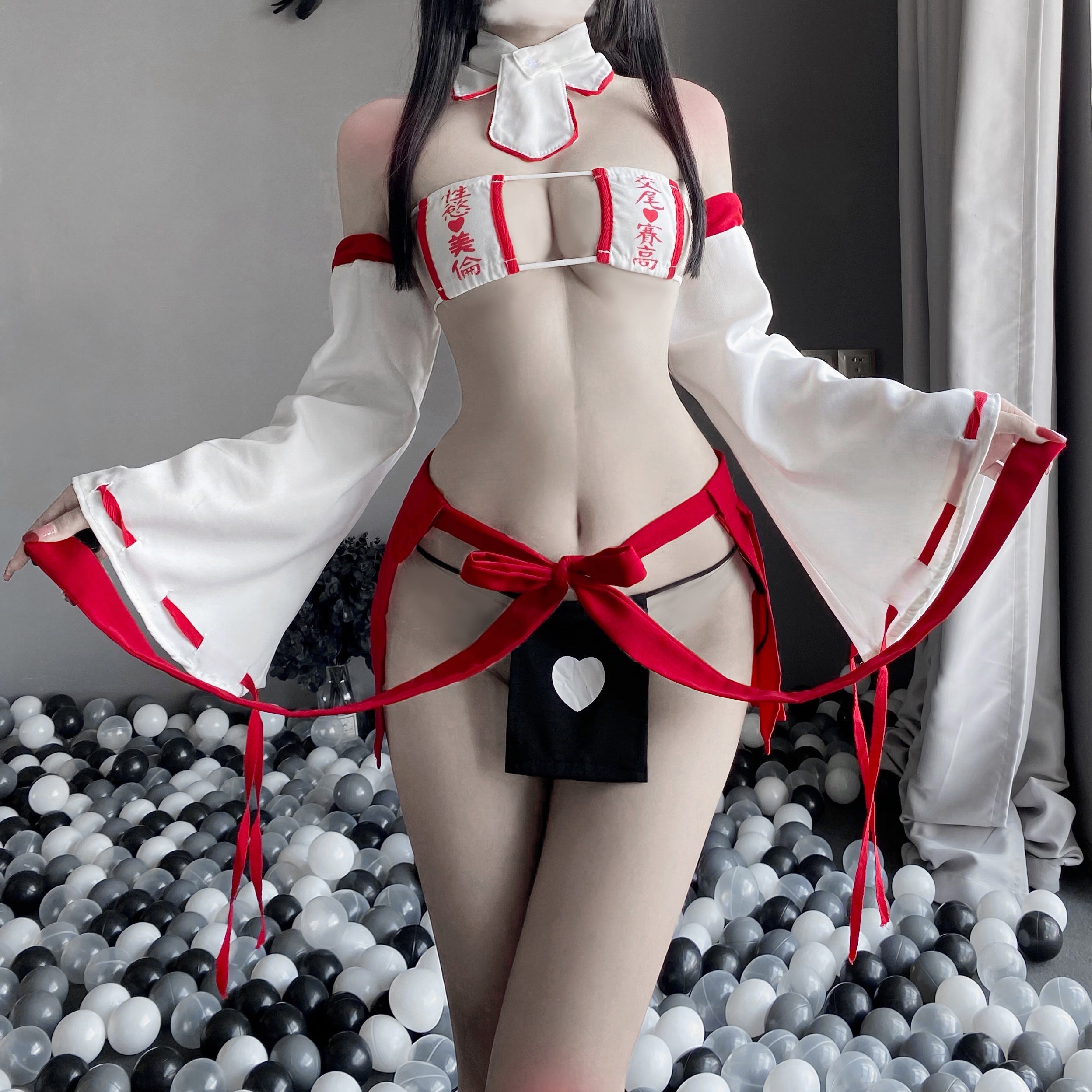 T-267 Cute witch sexy underwear three-point strap skirt maid French maid dress