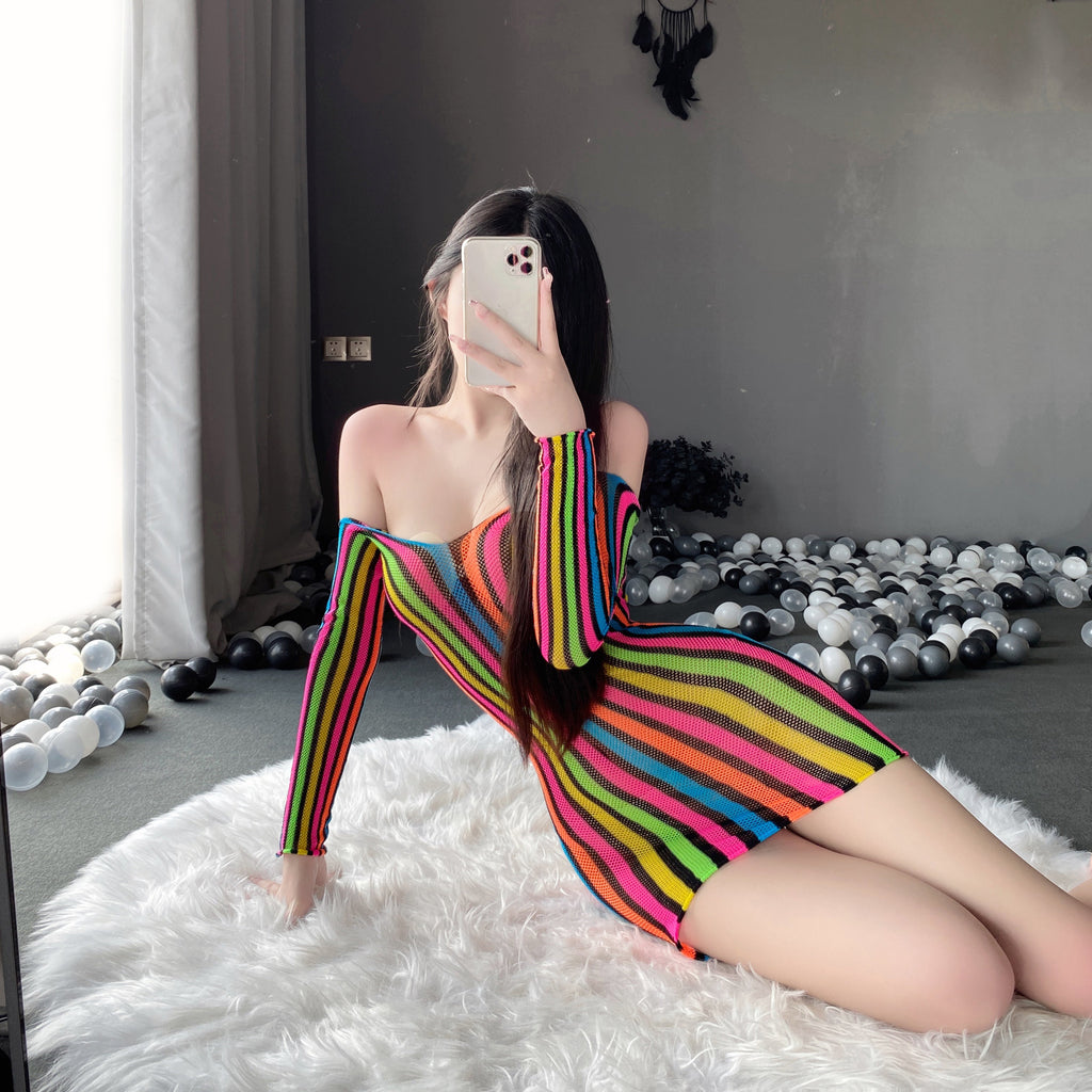 W-0002  Erotic lingerie jacquard sexy colorful mesh
