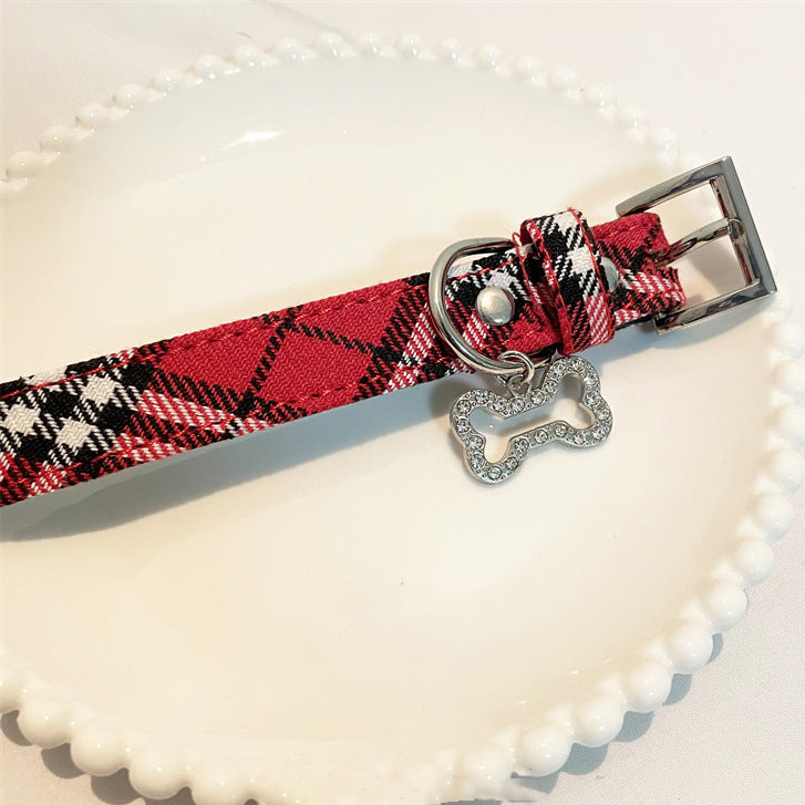 P-1383 Harajuku vintage red checkered choker collar